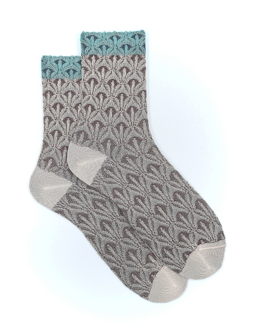Women's short powder pink viscose socks with tuft motif - The Black Week | Gallo 1927 - Official Online Shop