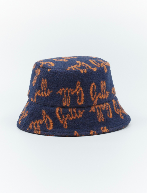 Unisex royal blue bucket hat in cotton jersey teddy fabric with Gallo writing - Accessories | Gallo 1927 - Official Online Shop