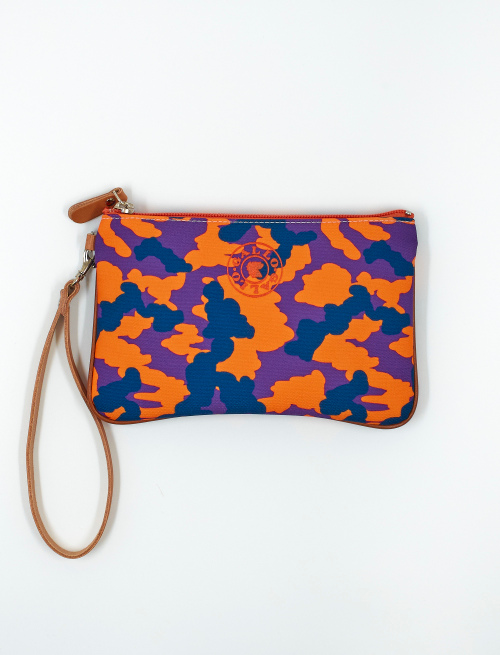 Unisex contemporary strelizia polyester pouch with camouflage motif - Small Leather goods | Gallo 1927 - Official Online Shop