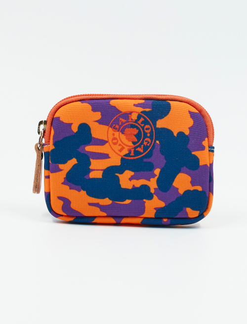 Unisex small strelizia polyester pouch with camouflage motif - Small Leather goods | Gallo 1927 - Official Online Shop