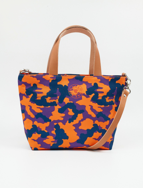Women's small strelizia polyester shopper bag with camouflage motif - Small Leather goods | Gallo 1927 - Official Online Shop