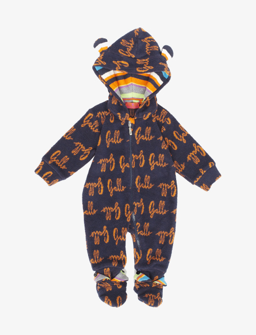 Kids' royal blue romper in cotton jersey teddy fabric with Gallo writing - Clothing | Gallo 1927 - Official Online Shop