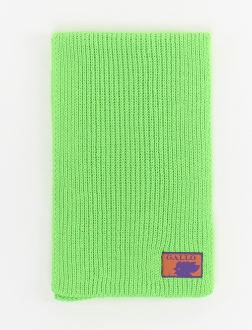 Kids' plain neon green acrylic scarf with double cuff - Accessories | Gallo 1927 - Official Online Shop