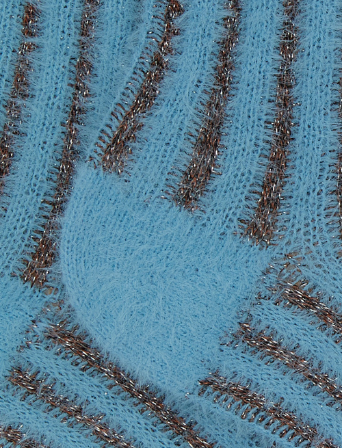 Calze corte donna poliammide e cotone azzurro con righe verticali effetto scintillante | Gallo 1927 - Official Online Shop