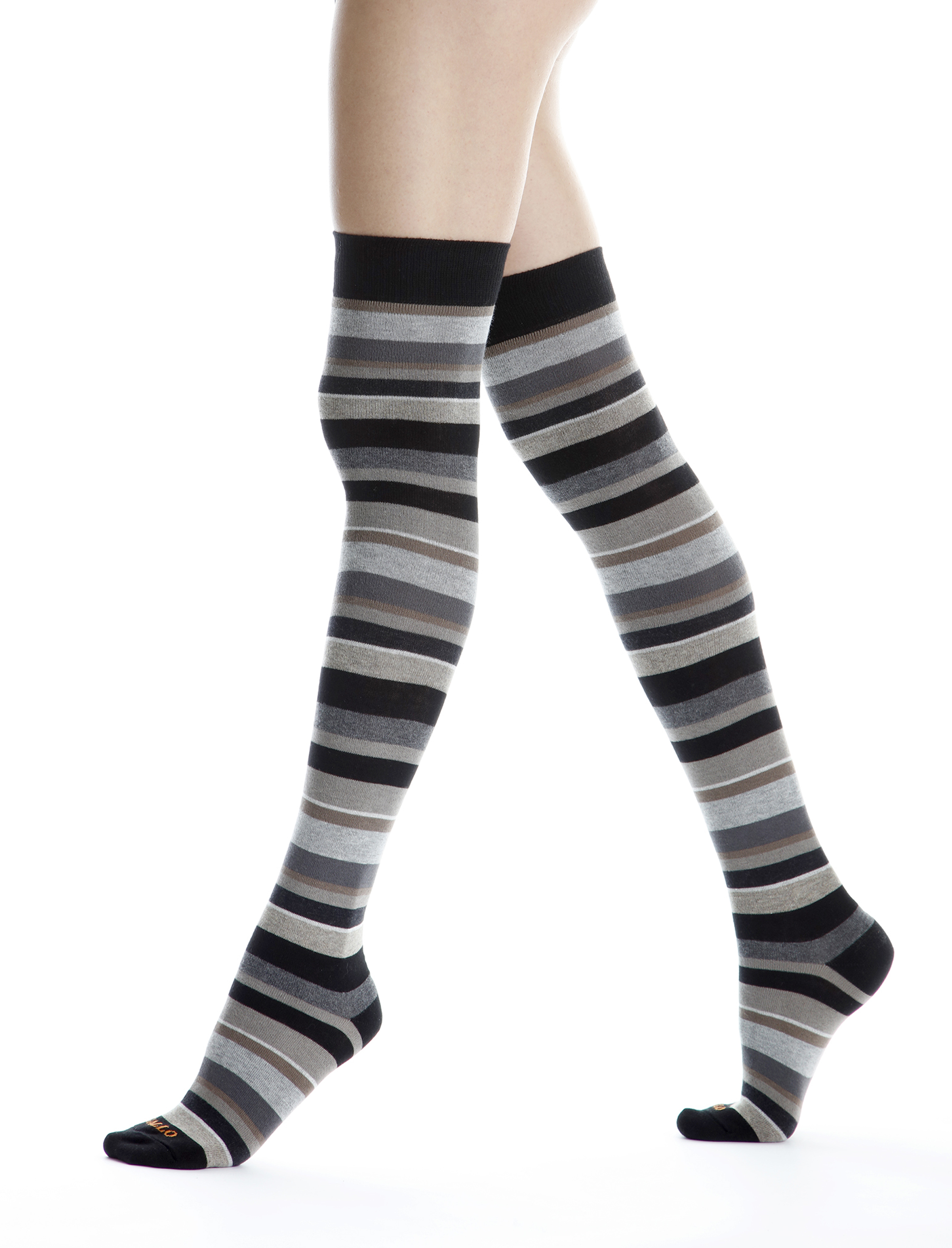 Parigina donna cotone nero righe multicolor - Parigine | Gallo 1927 - Official Online Shop