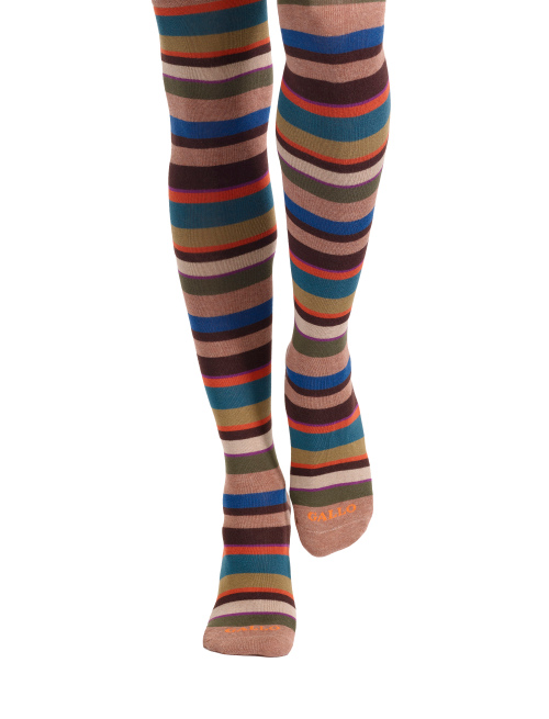 Parigina donna cotone beige righe multicolor - Parigine | Gallo 1927 - Official Online Shop