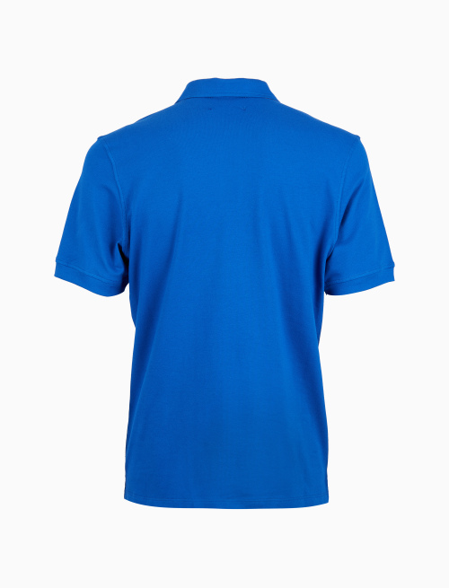 Polo uomo cotone tinta unita con sottocollo multicolor azzurro - Polo | Gallo 1927 - Official Online Shop