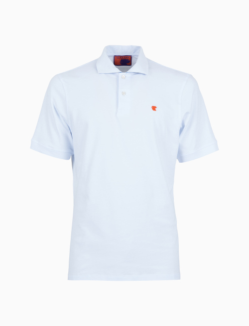 Polo uomo cotone tinta unita con sottocollo multicolor bianco - Polo | Gallo 1927 - Official Online Shop