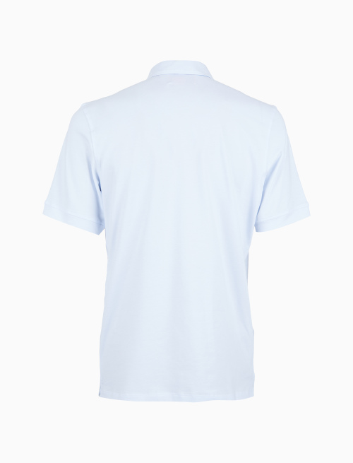 Polo uomo cotone tinta unita con sottocollo multicolor bianco - Polo | Gallo 1927 - Official Online Shop
