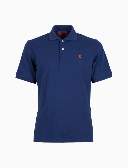 Polo uomo cotone tinta unita con sottocollo multicolor blu - Abbigliamento | Gallo 1927 - Official Online Shop