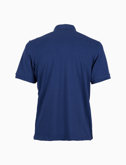 Polo uomo cotone tinta unita con sottocollo multicolor blu - Abbigliamento | Gallo 1927 - Official Online Shop