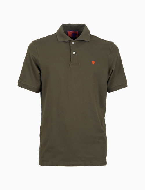 Polo uomo cotone tinta unita con sottocollo multicolor verde - Abbigliamento | Gallo 1927 - Official Online Shop