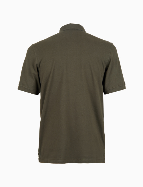 Polo uomo cotone tinta unita con sottocollo multicolor verde - Abbigliamento | Gallo 1927 - Official Online Shop