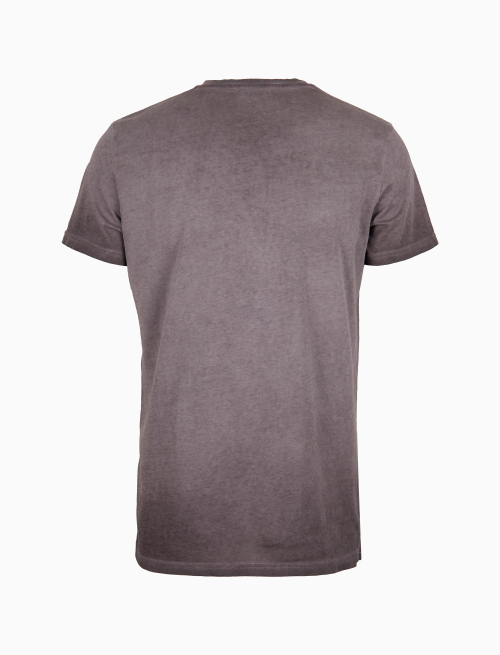 Unisex plain dyed brown cotton crew-neck T-shirt - Clothing | Gallo 1927 - Official Online Shop
