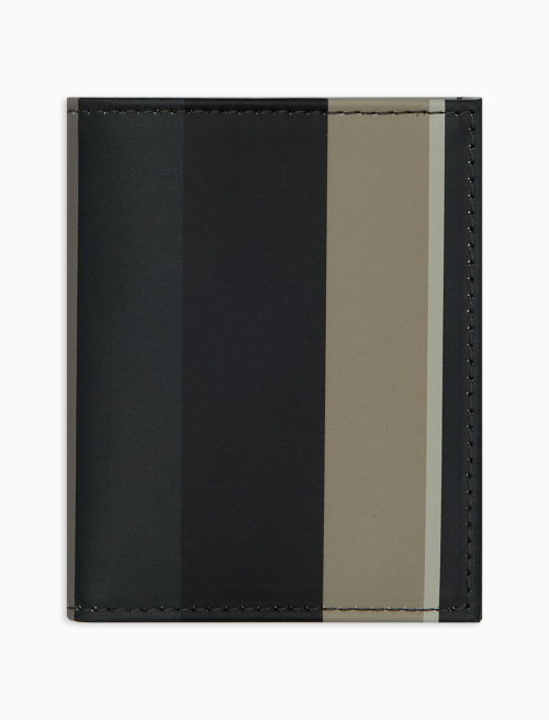 Unisex black leather credit card holder with multicoloured stripes - New in | Gallo 1927 - Official Online Shop