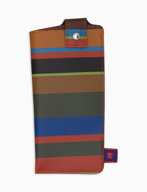 Porta occhiali unisex pelle verde righe multicolor - Pelletteria | Gallo 1927 - Official Online Shop