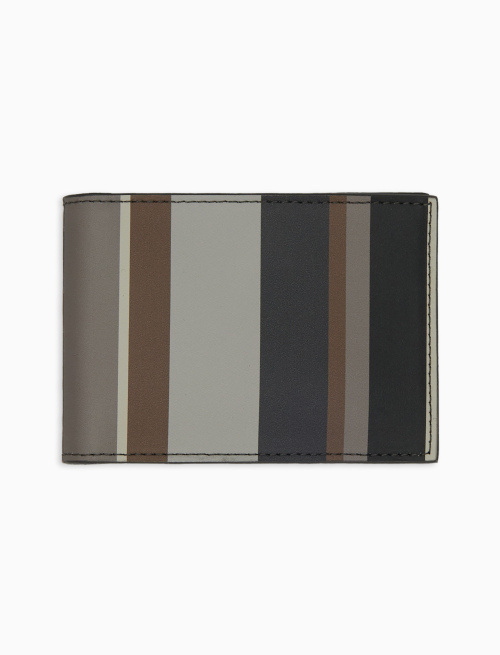 Men's black leather wallet with multicoloured stripes - Small Leather Goods | Gallo 1927 - Official Online Shop