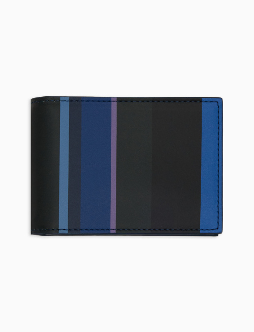 Portasoldi uomo pelle blu righe multicolor - Pelletteria | Gallo 1927 - Official Online Shop