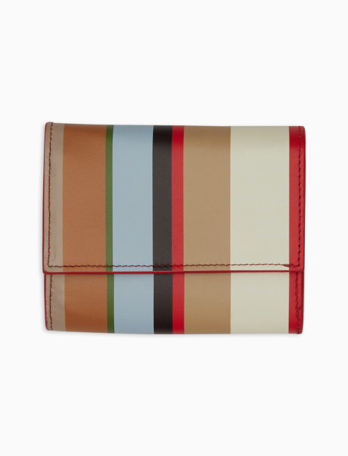 Women's small biscuit leather purse with multicoloured stripes - Portofino | Gallo 1927 - Official Online Shop
