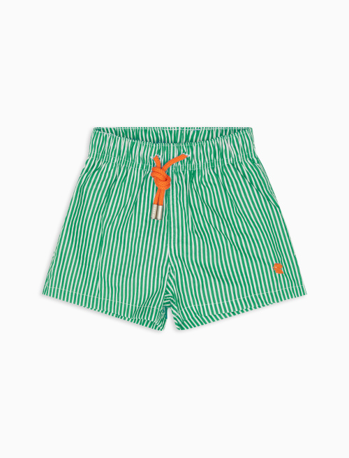Kids' clover polyester swim shorts with seersucker motif - Beachwear | Gallo 1927 - Official Online Shop