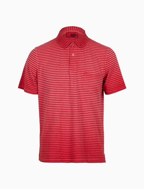 Men's dyed gerbera cotton polo with Windsor stripes - Clothing | Gallo 1927 - Official Online Shop