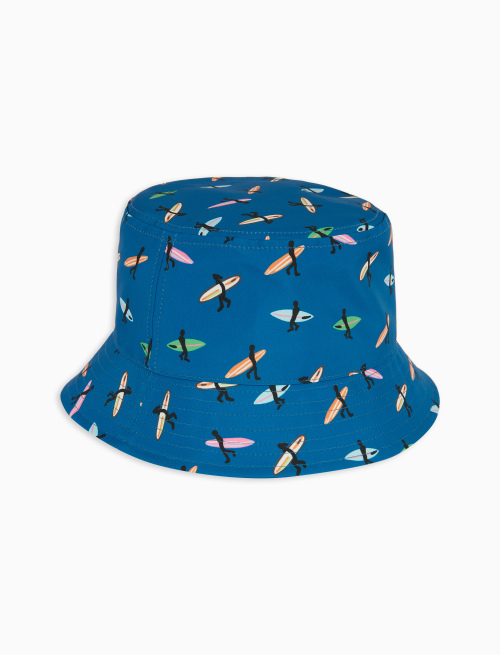 Unisex Danube blue polyester bucket hat with surfer motif - Accessories | Gallo 1927 - Official Online Shop