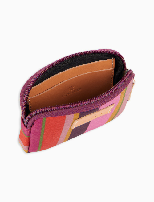 Bustina piccola unisex viola righe multicolor - Pelletteria | Gallo 1927 - Official Online Shop