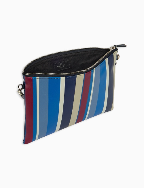 Pochette donna pelle blu royal righe multicolor - Pelletteria | Gallo 1927 - Official Online Shop
