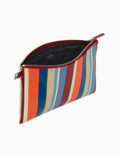 Pochette donna pelle rosso aragosta righe multicolor - Black Friday Donna | Gallo 1927 - Official Online Shop