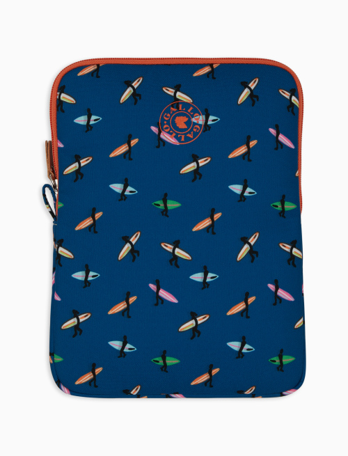 Unisex Danube blue polyester tablet case with surfer motif - Small leather goods | Gallo 1927 - Official Online Shop