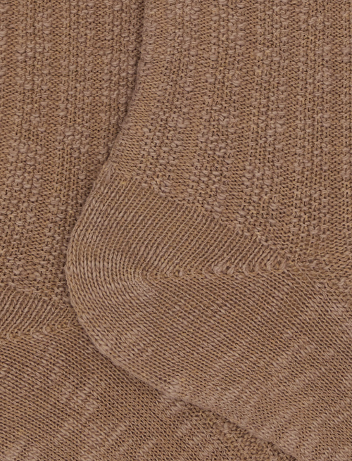 Short unisex plain truffle ribbed cotton socks with striped cuffs - Black Friday Man | Gallo 1927 - Official Online Shop
