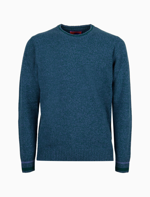 Men's plain green wool and cashmere crew-neck sweater - Black Friday Man | Gallo 1927 - Official Online Shop