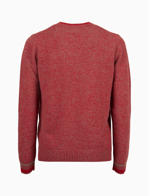 Men's plain red wool and cashmere crew-neck sweater - Clothing | Gallo 1927 - Official Online Shop