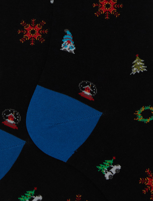 Women’s long black cotton socks with Christmas motif - Socks | Gallo 1927 - Official Online Shop