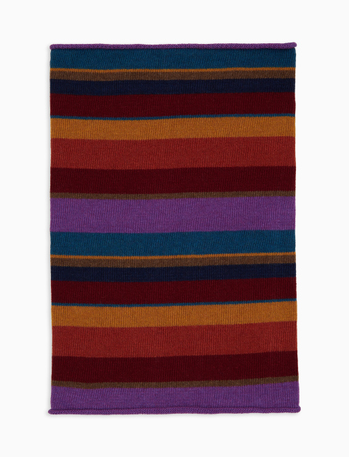 Scaldacollo donna lana e cashmere bordò righe multicolor - Accessori | Gallo 1927 - Official Online Shop