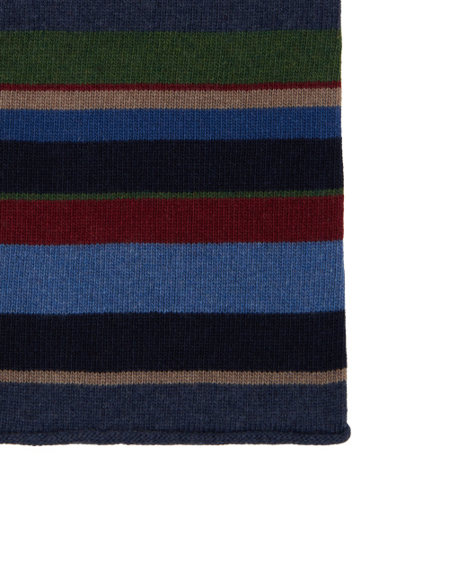 Scaldacollo donna lana e cashmere blu righe multicolor - Accessori | Gallo 1927 - Official Online Shop