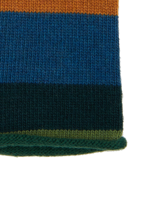 Women's short fingerless green wool and cashmere gloves with multicoloured stripes - Other | Gallo 1927 - Official Online Shop