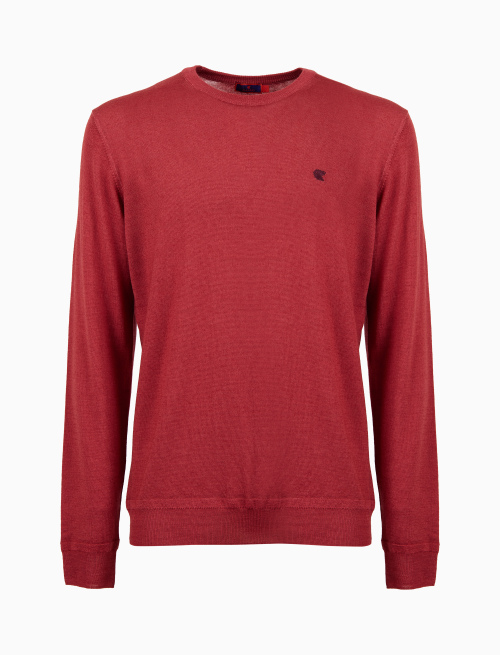 Men's plain red wool crew-neck sweater - Clothing | Gallo 1927 - Official Online Shop