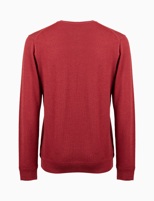 Men's plain red wool crew-neck sweater - Clothing | Gallo 1927 - Official Online Shop