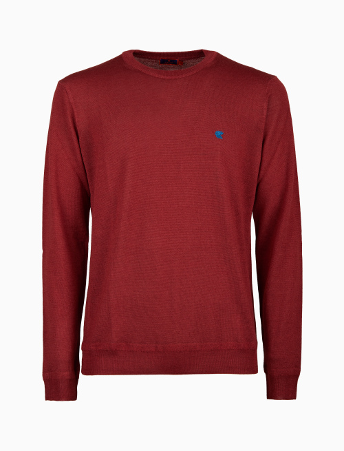 Pull uomo girocollo lana bordò tinta unita - Maglieria | Gallo 1927 - Official Online Shop
