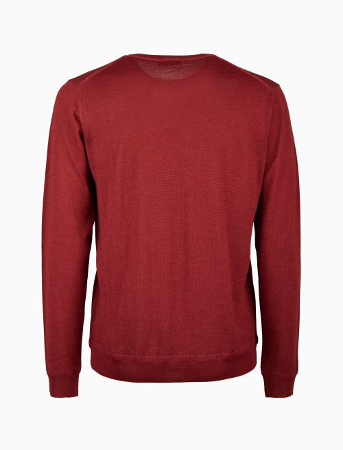 Pull uomo girocollo lana bordò tinta unita - Maglieria | Gallo 1927 - Official Online Shop
