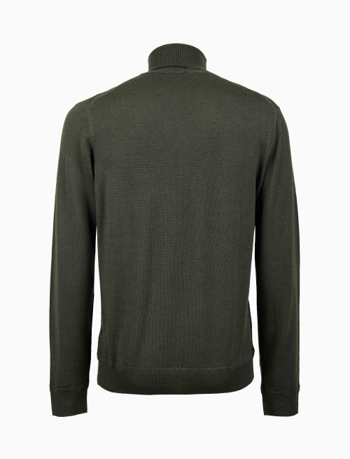 Men's plain green wool turtleneck sweater - Man | Gallo 1927 - Official Online Shop