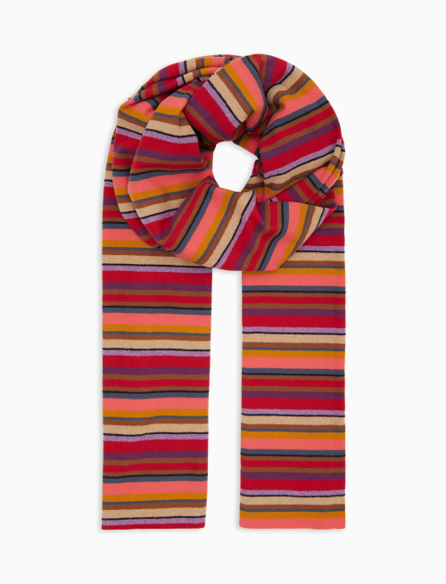 Sciarpa unisex pile bordò righe multicolor - Accessori | Gallo 1927 - Official Online Shop