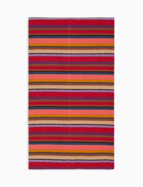 Sciarpa unisex pile bordò righe multicolor - Accessori | Gallo 1927 - Official Online Shop