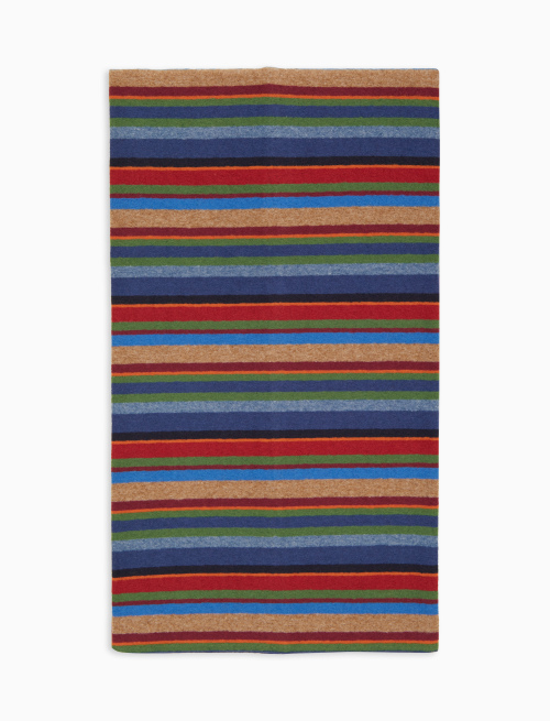 Sciarpa unisex pile blu righe multicolor - Accessori | Gallo 1927 - Official Online Shop