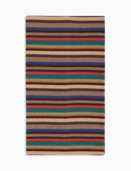 Sciarpa unisex pile beige righe multicolor - Accessori | Gallo 1927 - Official Online Shop