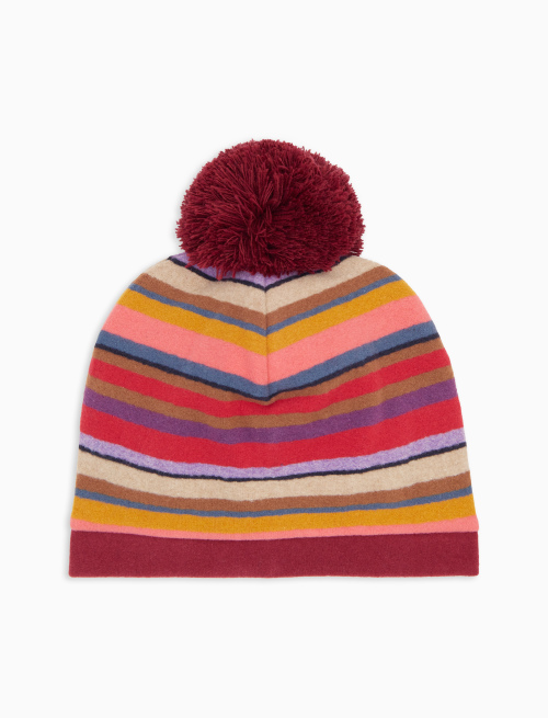 Berretto bambino pile bordò righe multicolor - Multicolor | Gallo 1927 - Official Online Shop