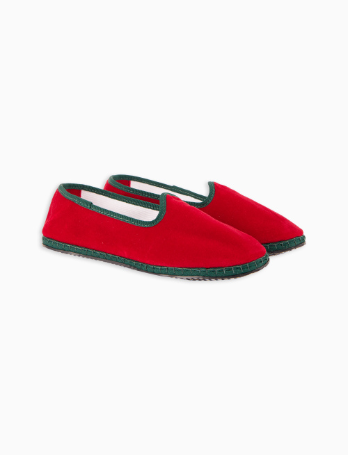 Women's plain burgundy velvet shoes with contrasting details - Woman | Gallo 1927 - Official Online Shop
