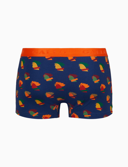 Boxer intimo uomo cotone blu fantasia galli multicolore - Intimo | Gallo 1927 - Official Online Shop