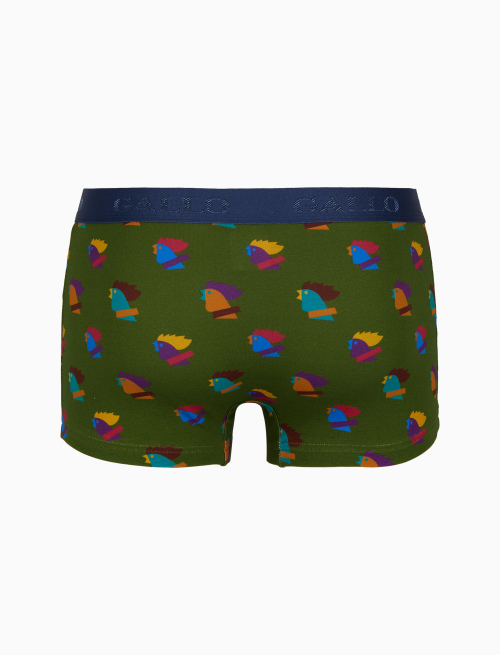Boxer intimo uomo cotone fantasia galli multicolore verde - Intimo | Gallo 1927 - Official Online Shop